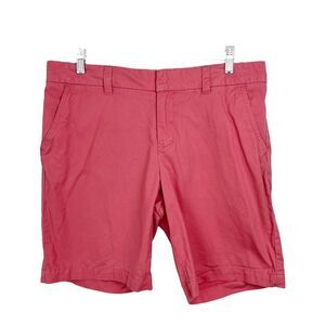Tommy Hilfiger Shorts Women 10 Pink Flat Front Bermudas Walking Casual Bottoms